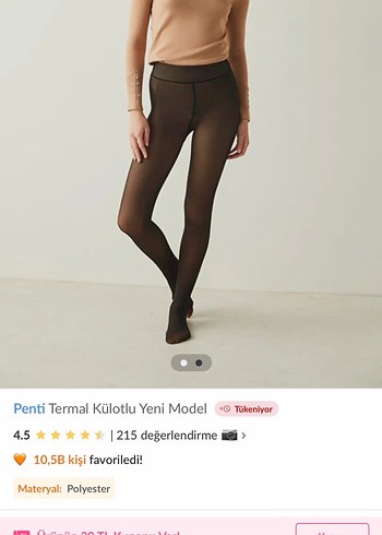 Penti Termal Kulotlu Corap