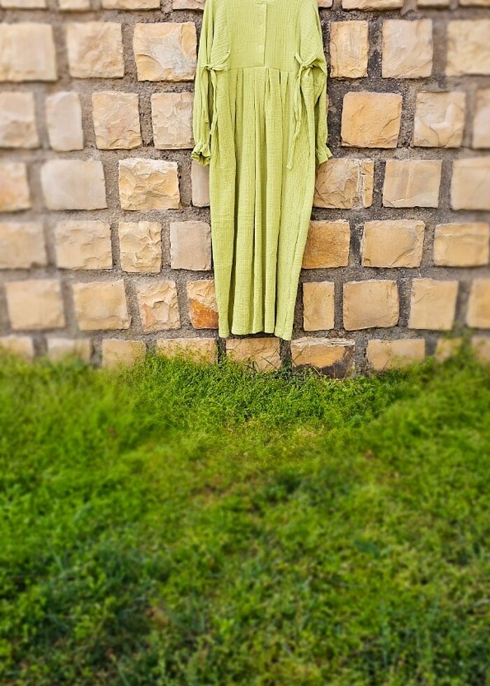 Müslin kumaş  Elbise  - Görsel 3