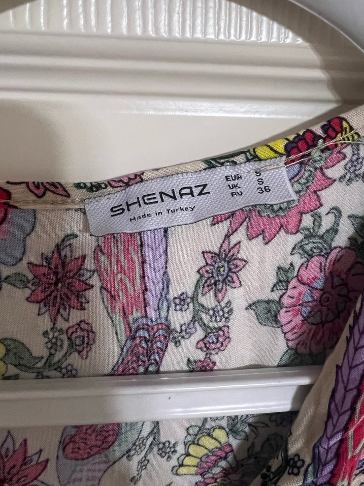 Renkli Bohem Desenli V Yaka Hamile Elbisesi/normal elbise - Görsel 2