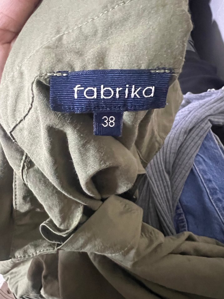 Kemerli Haki Kadın Kısa Tulum - Görsel 2