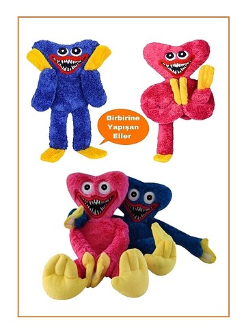 Huggy wuggy kissy missy peluş oyuncak 2 li set