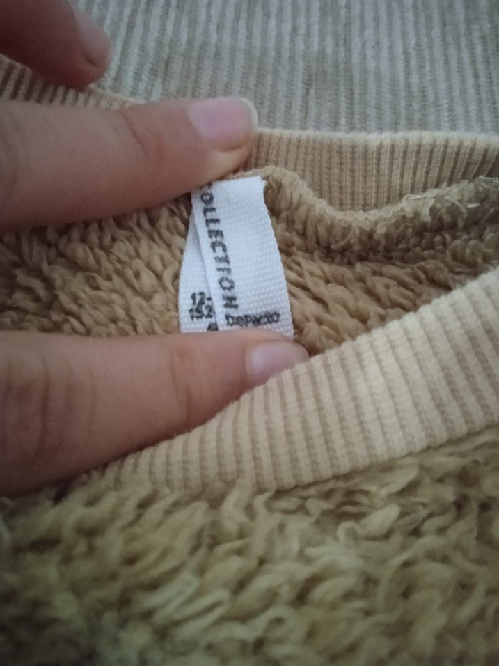 Bej  Peluş Sweatshirt - Görsel 4