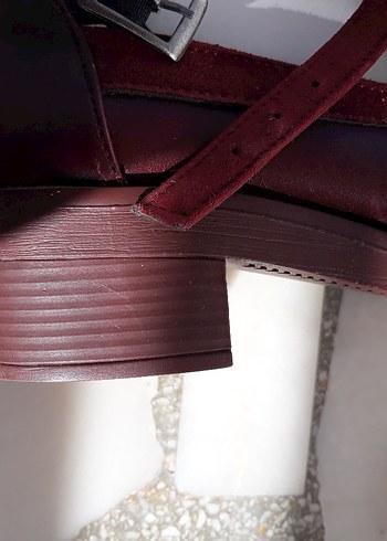 bordo sandalet - Görsel 3