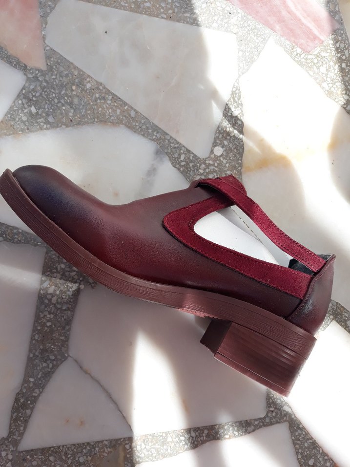 bordo sandalet - Görsel 2