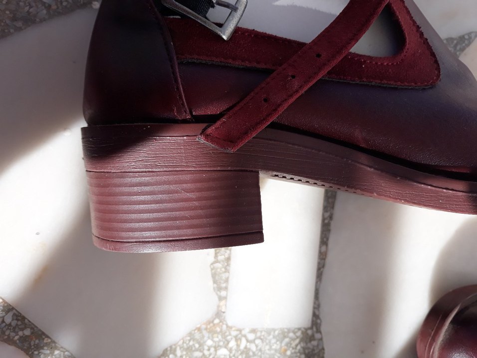 bordo sandalet - Görsel 3