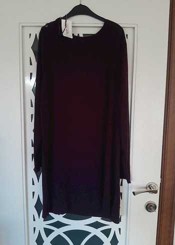 46 Beden bordo Renk 3XL Beden Bordo Uzun Kollu Triko Elbise