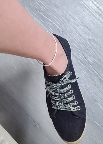 Beyaz Boncuklu Kadın Halhal - Uzatma Zincirli - Görsel 4