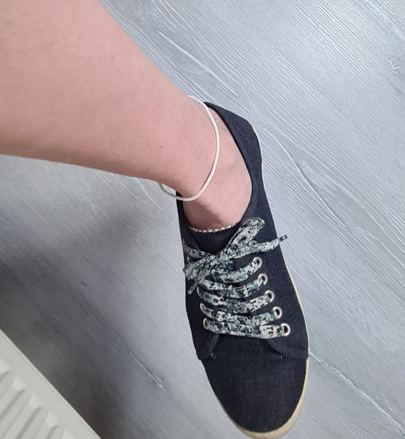 Beyaz Boncuklu Kadın Halhal - Uzatma Zincirli - Görsel 4