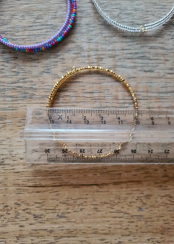 Renkli Boncuklu Bohem Kadın Bileklik Seti - Gold Silver Lila - Görsel 4