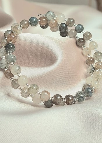 Bohem Gri Boncuklu Bileklik - Görsel 3