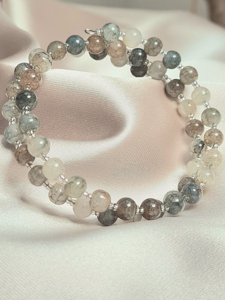 Bohem Gri Boncuklu Bileklik - Görsel 3