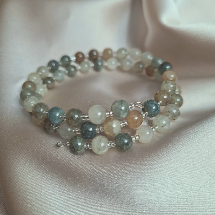 Bohem Gri Boncuklu Bileklik - Görsel 2