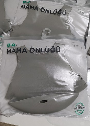 Gri Desenli Bebek Mama Önlüğü - Görsel 2