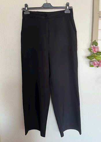 Siyah Bol Paça Kumaş Pantolon Trendyolmilla