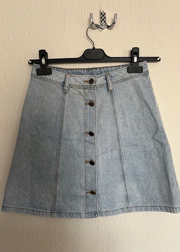 H&M düğmeli kot etek