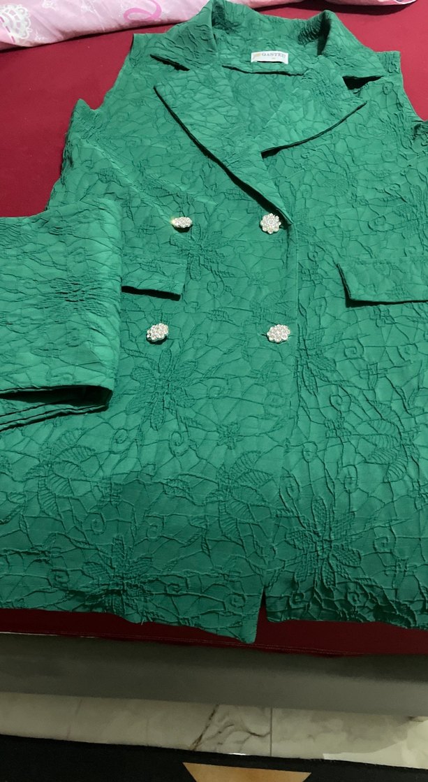 Yeşil Uzun  Kadın Ceket pontolon - Görsel 3