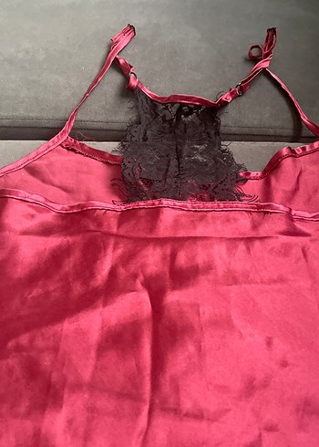 Pembe Gotik Mini İp Askılı Kadın Pijama Takımı - Görsel 4