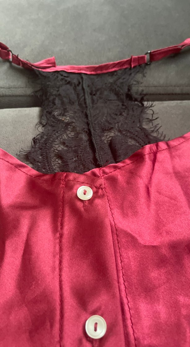 Pembe Gotik Mini İp Askılı Kadın Pijama Takımı - Görsel 3