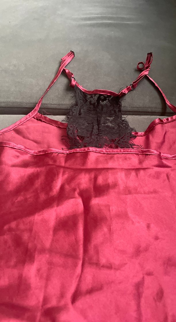 Pembe Gotik Mini İp Askılı Kadın Pijama Takımı - Görsel 4