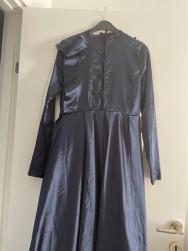 Lacivert elbise - Görsel 5