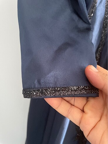 Lacivert elbise - Görsel 4