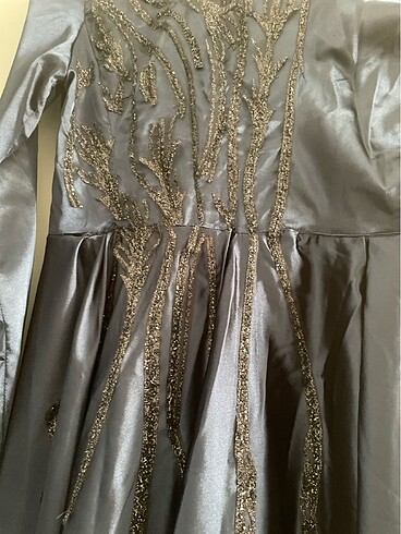 Lacivert elbise - Görsel 3