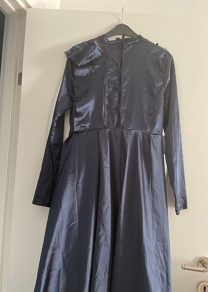 Lacivert elbise - Görsel 5