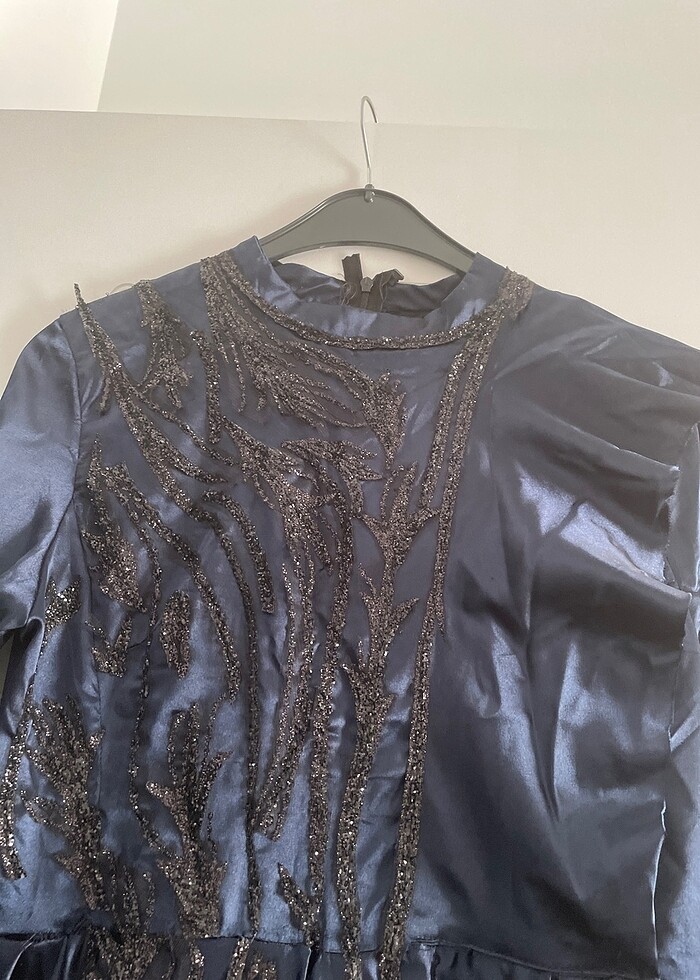 Lacivert elbise - Görsel 2