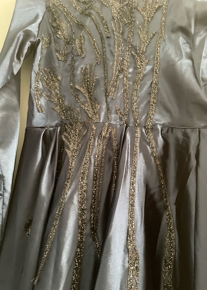 Lacivert elbise - Görsel 3