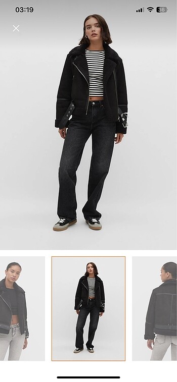 Stradivarius stradivarius suni kürklü biker ceket siyah