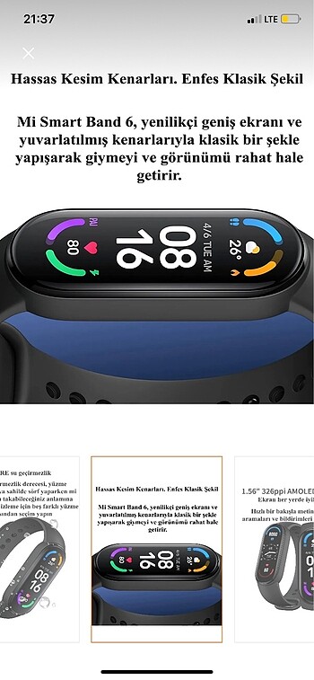  Beden Renk Xiaomi mi smart band 6 akıllı bileklik