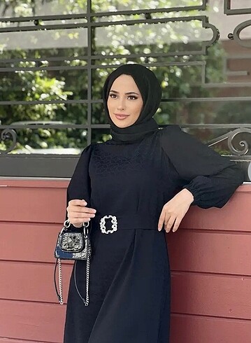 Abiye Siyah Fırfırlı Jakar Elbise