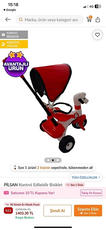 Pilsan Ponny Güvenlikli Bisiklet