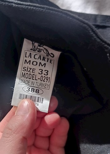 33 Beden Siyah Kemerli Midi Kot Pantolon