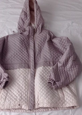 Kapüşonlu Gri Kadın Şişme Mont - Görsel 2