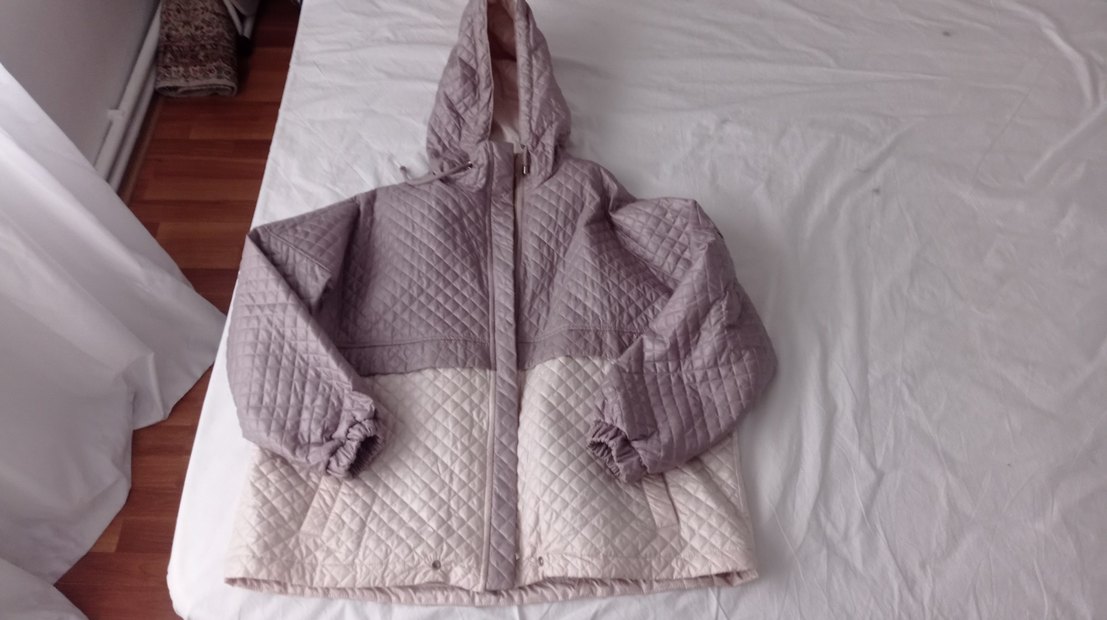 Kapüşonlu Gri Kadın Şişme Mont - Görsel 2