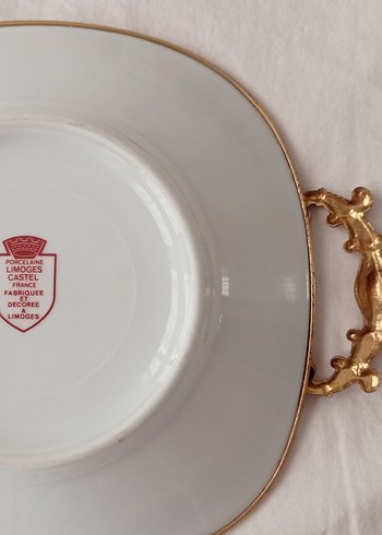 Vintage Kırmızı Çiçek Desenli Tabak - Görsel 10