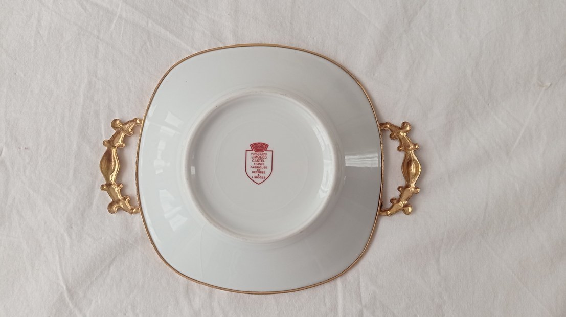 Vintage Kırmızı Çiçek Desenli Tabak - Görsel 4