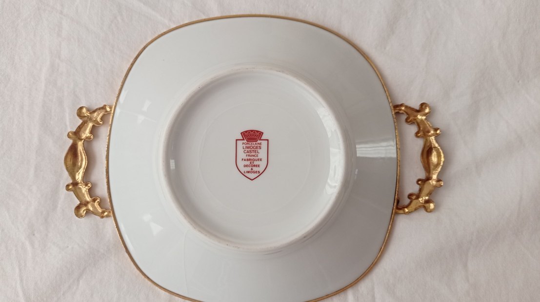 Vintage Kırmızı Çiçek Desenli Tabak - Görsel 5