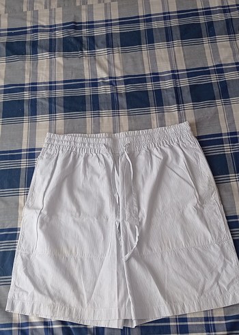 Chakra Beyaz Pamuklu Midi Erkek Şort