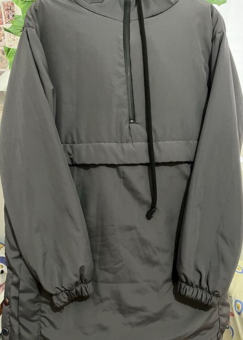 Gri Yüksek Yakalı Kadın Ceket - Görsel 3