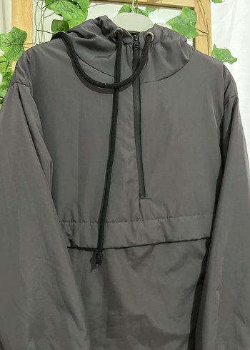 Gri Yüksek Yakalı Kadın Ceket - Görsel 2