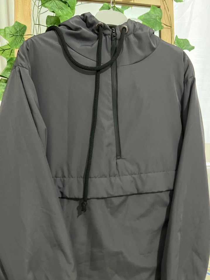 Gri Yüksek Yakalı Kadın Ceket - Görsel 2