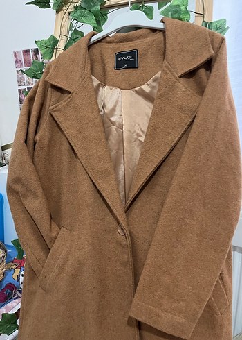 Bej Kadın Midi Yün Kaban Düğmeli - Görsel 4