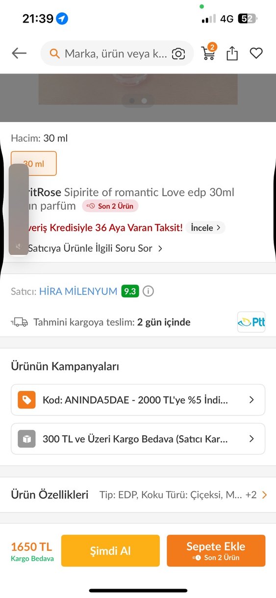 Spirit Kadın Parfümü 30 ml - Görsel 2