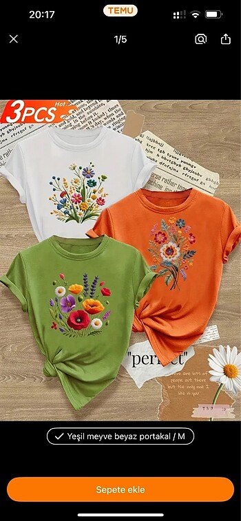 Temu baskılı tshirt
