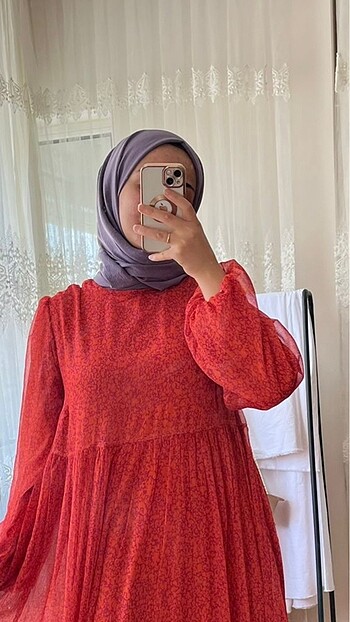 Suud Collection Desenli Şifon elbise