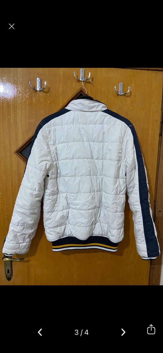 Erkek Beyaz Fermuarlı Mont - Görsel 3