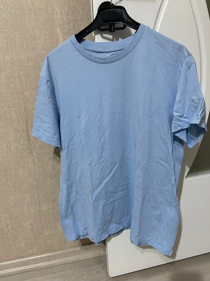 Mavi Pamuklu Kısa Kollu Tişört - Görsel 2