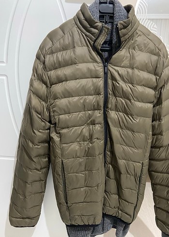 Haki renk Erkek Fermuarlı mont - Görsel 2